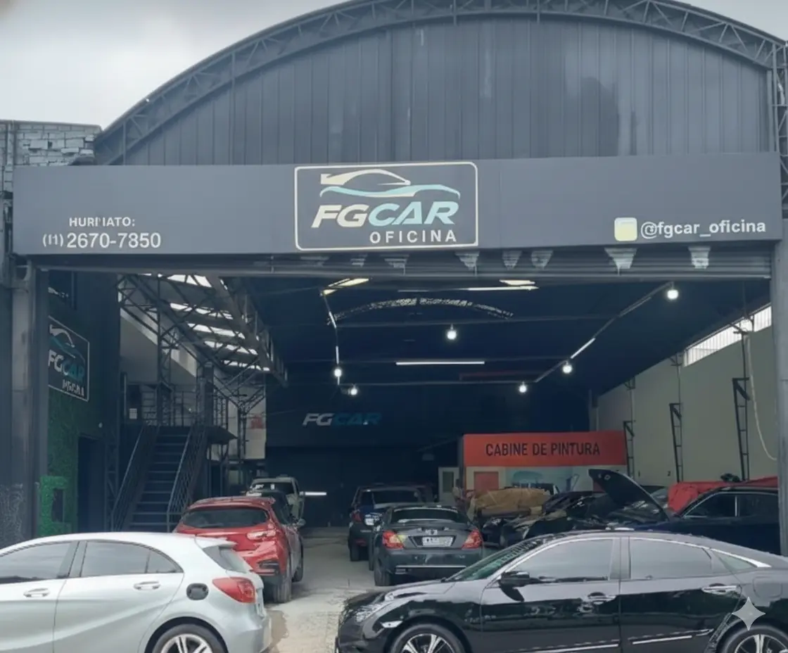 Como saber se a oficina de pintura automotiva é realmente confiável - Fachada e instalações FG Car em Osasco